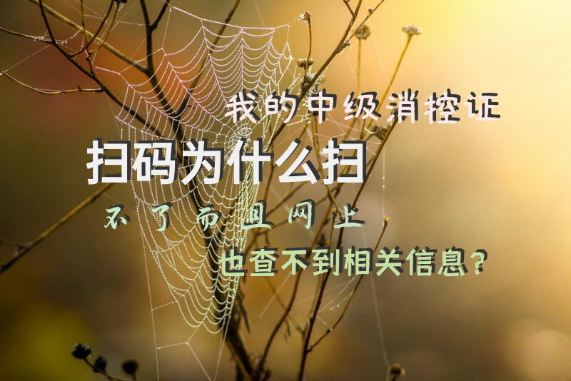 我的中级消控证扫码为什么扫不了，而且网上也查不到相关信息？