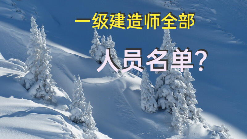 一级建造师全部人员名单？