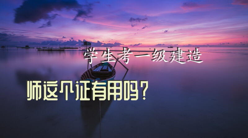 学生考一级建造师这个证有用吗？